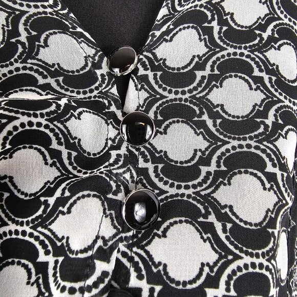 Whimsigoth Bohemian Black White Mosaic Pattern Summer Spring Hippy Dress CacheXS - Picture 12 of 14